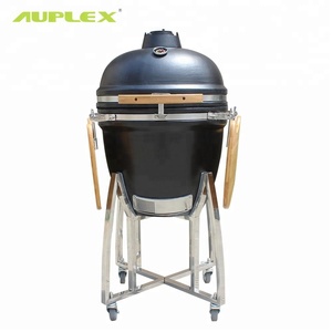 <span class=keywords><strong>Barbecue</strong></span> Kamado AUPLEX 21 pouces en fer et céramique avec buffet latéral, moderne, extérieur, au charbon de bois, sans fumée, durable - Product Image 3