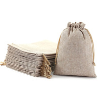 Bijouterie Réutilisable Cadeau Chanvre Toile de Jute Lin Jute Bracelet Pochette Personnaliser Petits Sacs à Cordon Jute