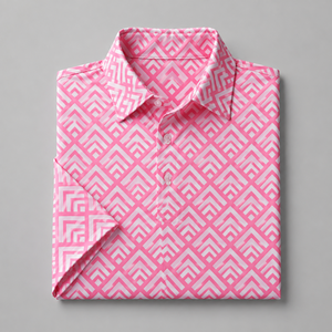 Men Pink Golf Polo <b>Shirt</b> Short Sleeve <b>Geometric</b> Print Quick Dry Breathable Stretch Sportswear Casual Outdoor Golf <b>Shirt</b> Ready - Product Image 4