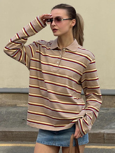 Sexy Elegant Oversized Polo Women Loose Sleeve Button up Lapel Pullover Fashion Lazy Style <strong>Jumper</strong> - Product Image 1