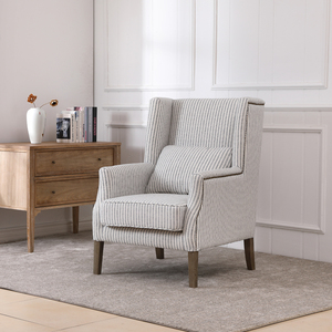 Sillón de sofá individual moderno con respaldo de ala, sillas decorativas de ocio de tela baratas para sala de estar o dormitorio, muebles para el hogar - Product Image 3