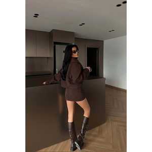 Manteau Trench Clarice pour Femme, Imprimé Café Amer, Double Boutonnage, Doublure Coton, Imperméable, en Peau de Mouton, Décontracté pour Automne/Hiver - Product Image 1