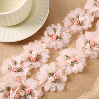 AFFNINTY Schneider materialien und Zubehör 3d Chiffon Flower Handmade Rose Lace Trim Bekleidungs zubehör für Party kleid