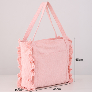 Sac à bandoulière en tissu éponge pour femme, sac fourre-tout de plage en forme de coquillage, cadeau de demoiselle d'honneur en gros - Product Image 6