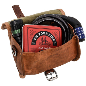Sac de guidon de vélo en cuir véritable, sac de selle fait à la main pour sac à bandoulière de vélo en cuir Vintage marron