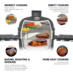 Parrilla Kamado SEB BBQ de Gran Tamaño 23.5, 27 y 29 Pulgadas, <span class=keywords><strong>Asador</strong></span> de Carbón, Parrillas de Cerámica para Jardín y Camping al Aire Libre - Product Image 5