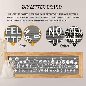 Décoration murale en bois et feutre, cadre <span class=keywords><strong>photo</strong></span> suspendu, 340 lettres, 30 pinces - DIY pour chambre d'étudiant, Noël, fête d'anniversaire - Product Image 5
