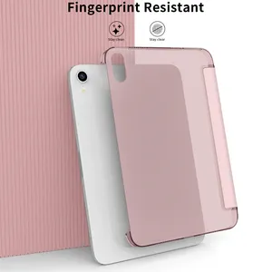 Casing iPad Air 11 ringan, casing iPad Air 11 ringan, casing berdiri dengan penutup belakang transparan buram, pelindung pintar untuk iPad Air 5th/4th gen 2024 inci 10.9 inci