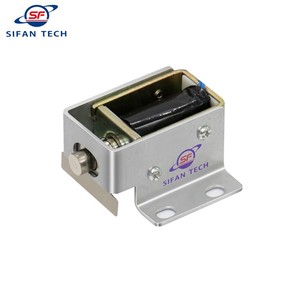 Électroaimant miniature à cadre <span class=keywords><strong>métallique</strong></span> DC 24V, structure poussoir-tiroir, base pour application de verrouillage automatique de cabinet - Product Image 4