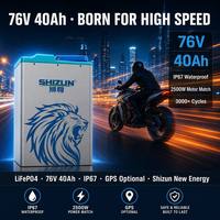 Paket Baterai Motor Listrik LiFePO4 76V 40Ah 2500W Daya Tinggi Jangkauan Jauh Berperingkat IP67 3000+ Siklus Sel Silinder Baru