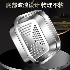 304 Stainless Steel Food Storage <b>Container</b> Rectangle Clip-on Lid Portable Lunch <b>Box</b> Travel Kitchen Refrigerator Use - Product Image 3