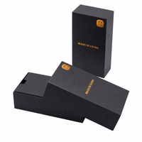 Boîte d'emballage pour smartphone haut de gamme, personnalisée, écologique, recyclable, papier texturé spécial, estampage or de luxe, style minimaliste