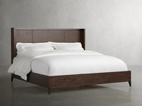Meubles de chambre à coucher au design moderne faits à la main Lit double Avec bois massif Placages en bois de noyer.