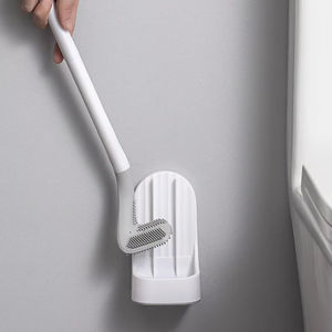 Brosse de toilette en nylon en gros avec support de séchage pour l'organisation et le nettoyage de la salle de bain, accessoires WC - Product Image 1