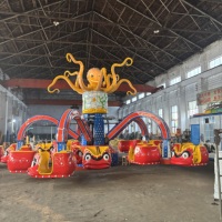 Manège Électrique Thème Pieuvre Métallique pour Parc d'Attractions, Fête Foraine, Carnaval, Extérieur, Grande Échelle, Centre Commercial