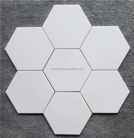 Carreaux de sol hexagonaux en céramique blanche, finition mate, pour la décoration des murs et sols dans les espaces irréguliers, 200x230mm, salle de bain