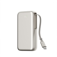 Power Bank Kapasitas Tinggi 10000mAh 20000mAh 30000mAh 22.5W Pengisian Cepat dengan Kabel Retractable, Laris Terjual