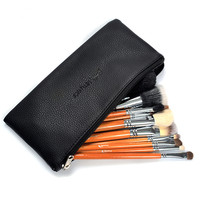 Ensemble de pinceaux de maquillage Dongmei de haute qualité, 12 pièces, manche en bois, poils synthétiques et en poils d'animaux, pour l'application du correcteur sur le visage, logo personnalisé