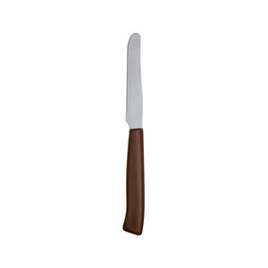 Marietti Dinner Knife Brown Handle Pack of 6 <b>Plastic</b> Handle <b>Saw</b> Blade - Product Image 1