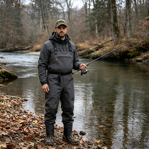 Vente en gros usine : Waders de pêche respirants et imperméables à 3/5 couches avec fermeture éclair et pied intégré pour la pêche à la mouche, pour hommes et femmes, personnalisables - Product Image 4