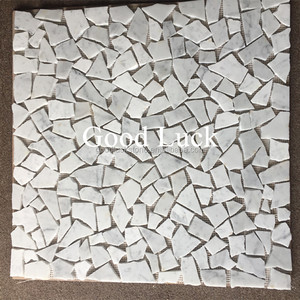 <span class=keywords><strong>Mosaico</strong></span> <span class=keywords><strong>de</strong></span> Mármol Blanco Carrara Roto, Adoquín Irregular para Decoración <span class=keywords><strong>de</strong></span> Pisos <span class=keywords><strong>de</strong></span> Baños y Cocinas - Product Image 5