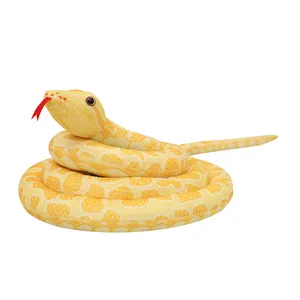 Hadiah kustom zoo plushies mainan boneka simulasi ular ular ular ular python emas mainan kostum Halloween