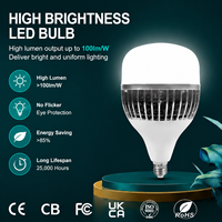 Ampoule LED SMD en forme de T haute puissance, dissipation thermique par ailettes en aluminium, culot E27/E40, éclairage résidentiel et industriel, vente en gros usine