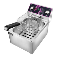 Friteuse Commerciale Électrique Industrielle 8+8L pour Poulet, Friteuse à Immersion Ouverte avec Minuteur, Prix pour Restaurants de Restauration Rapide (type KFC)