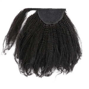 Coletas <span class=keywords><strong>de</strong></span> cabello humano 4B 4c Afro Kinky Curly Cordón Wrap Around Ponytail Cabello humano virgen Kinky Curly Ponytail - Product Image 1