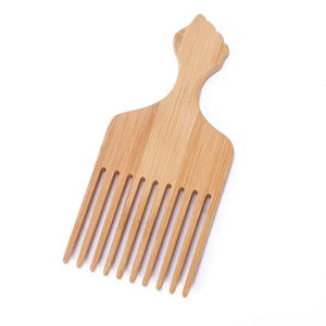 Logo personnalisé emballage <span class=keywords><strong>Afro</strong></span> Pick Peigne <span class=keywords><strong>Barber</strong></span> Styling Large Dent Bambou Bois Barbe Peigne À La Mode Portable Outil De Coiffure - Product Image 1