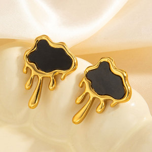 Pendientes de Moda Hipoalergénicos, Elegantes y Únicos, Chapados en Oro de 14k y 18k, de Acero Inoxidable 316L, con Diseño de Nube, para Mujer - Product Image 5