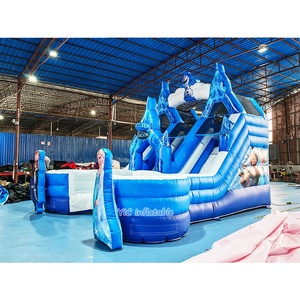 Tobogán Acuático con Temática de Frozen, Tobogán Doble, Casa de Brinco, Alquiler para Fiestas Infantiles, Parque Infantil - Product Image 2
