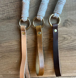 Tali Anjing Rajut Katun Handmade <span class=keywords><strong>2026</strong></span> 2025 dengan Gagang Kulit, Tali Jalan Kaki Custom Anti-Selip, Aksesoris Rajut Khusus - Product Image 3