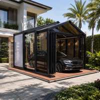 Abri de voiture pliant rétractable en aluminium moderne et minimaliste, sur mesure, pour extérieur, imperméable, avec toit en polycarbonate, personnalisable
