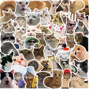 50 autocollants décoratifs mignons de chats de dessin animé pour enfants, en vinyle PVC, découpés, imperméables, pour carnets - Product Image 2