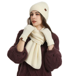<span class=keywords><strong>Ensemble</strong></span> 3 pièces pour <span class=keywords><strong>femme</strong></span> : <span class=keywords><strong>bonnet</strong></span> jacquard imprimé, <span class=keywords><strong>écharpe</strong></span> longue et gants tricotés chauds pour sports d'hiver en extérieur, ski et course à pied - Product Image 6