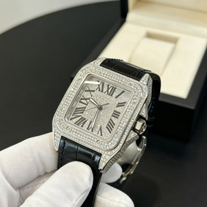 Montre de luxe en moissanite de qualité supérieure, cadran carré avec chiffres romains, montre mécanique étanche, montre tendance pour homme - Product Image 2