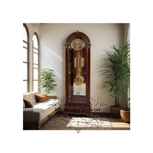 Orologio da Terra a Pendolo in Legno Massello, Meccanico, Antico, di Lusso, Design Sud-Occidentale, con Suoneria Orale e Campana Arcuata - Product Image 1