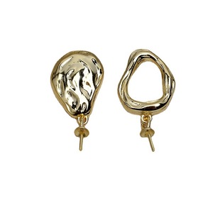 Boucles d'oreilles pendantes baroques en argent S925 Wenchi pour femmes, perles carrées mates DIY, accessoires 15833, perles déformables - Product Image 2