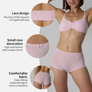 SK1319&SK1320 Conjunto de sujetador inalámbrico de <span class=keywords><strong>copa</strong></span> completa y bragas transpirables con absorción para mujer - Product Image 6