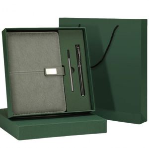 Custom Green Leather Note Book Corporate Gift Set <b>Refill</b> Notepad Wholesale Promotional Business Gift Items Notebook With <b>Pen</b> - Product Image 5