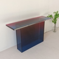 Table d'entrée dégradé de couleur nordique double salon Table Console colorée acrylique domestique
