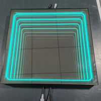 Bon effet 3d miroir infini carreaux de piste de danse panneau de verre dmx boîte de nuit rgb lumière up led piste de danse abysse pour mariage