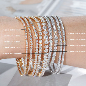 Hot Sale Exquisite Tennis Bracelet 1.4mm 2.2mm 2.7mm 3.1mm 4.1mm 10k <b>Solid</b> <b>Gold</b> Lab Diamond Tennis Bracelet - Product Image 1