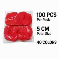 Groothandel Niet-Geweven Rozenblaadjes 100 stuks Verpakking 5cm 40 Kleuren Kunstmatige Bruiloft Confetti Valentijnsdag Bruids Toss Scatter Decoratie