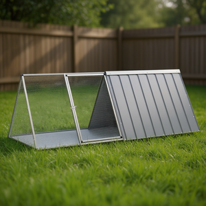 Jaula para Conejos de Acero Galvanizado Gris, 79.3x31.7x28 Pulgadas, Jaula para Mascotas de Exterior, Diseño Rectangular Resistente - Product Image 2