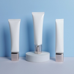 Custom Logo Printed 50Ml <b>Plastic</b> Soft Squeeze Nozzle White <b>Tube</b> Empty Face Wash Cream Lotion Package With Trilangle Miroor Cap - Product Image 6