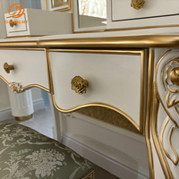 Ensemble de meubles européens en bois classique et vintage de luxe villa légère table de toilette de chambre à coucher en bois massif royal personnalisable haut de gamme