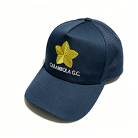 Casquette de camionneur personnalisée brodée de haute qualité, perforations découpées au laser, imperméable, 5 panneaux, casquette perforée à fermeture rapide
