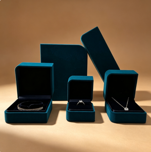 Luxury Velvet Jewelry Storage <b>Box</b>, Ring <b>Necklace</b> Bracelet <b>Gift</b> Case <b>for</b> Wedding Proposal Jewelry Packaging - Product Image 4